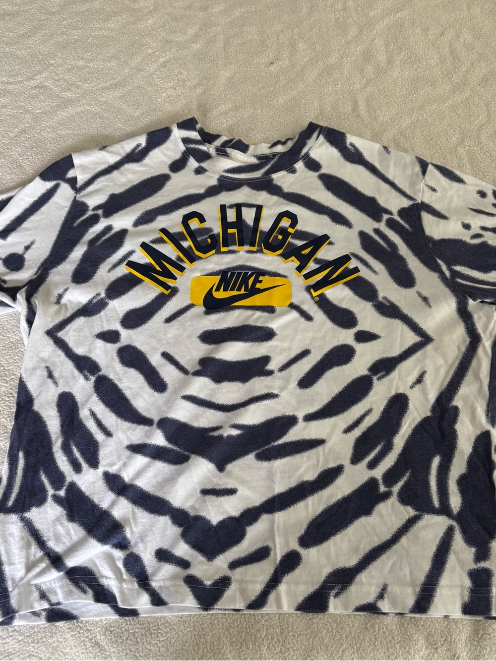 Nike Tie-Dye Michigan Tee - Navy & Yellow